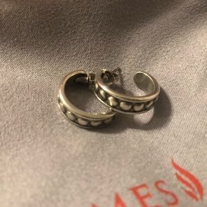 Retired James Avery Bead Ball Hoop Earrings Ster